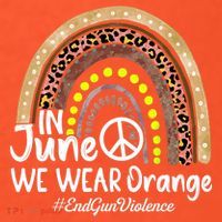 In June We Wear Orange End Gun Violence Awareness Rainbow Kids Hoodie thumb 2