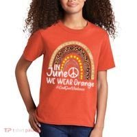 In June We Wear Orange End Gun Violence Awareness Rainbow Kids T-Shirt thumb 2
