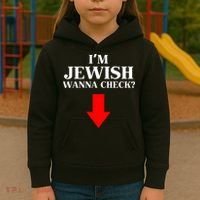 I'm Jewish Wanna Check Funny Jewish  Kids Hoodie thumb 3