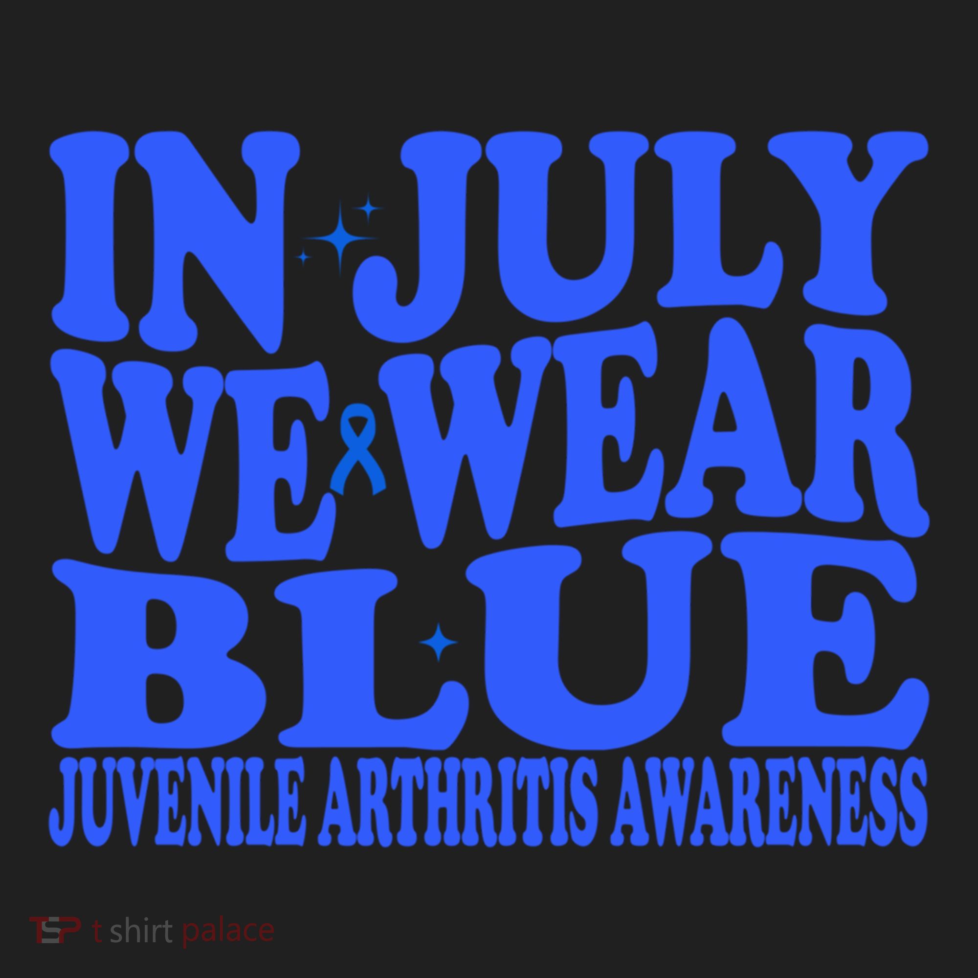 In July We Wear Blue Juvenile Arthritis Awareness Groovy Meaningful Gift Beanie