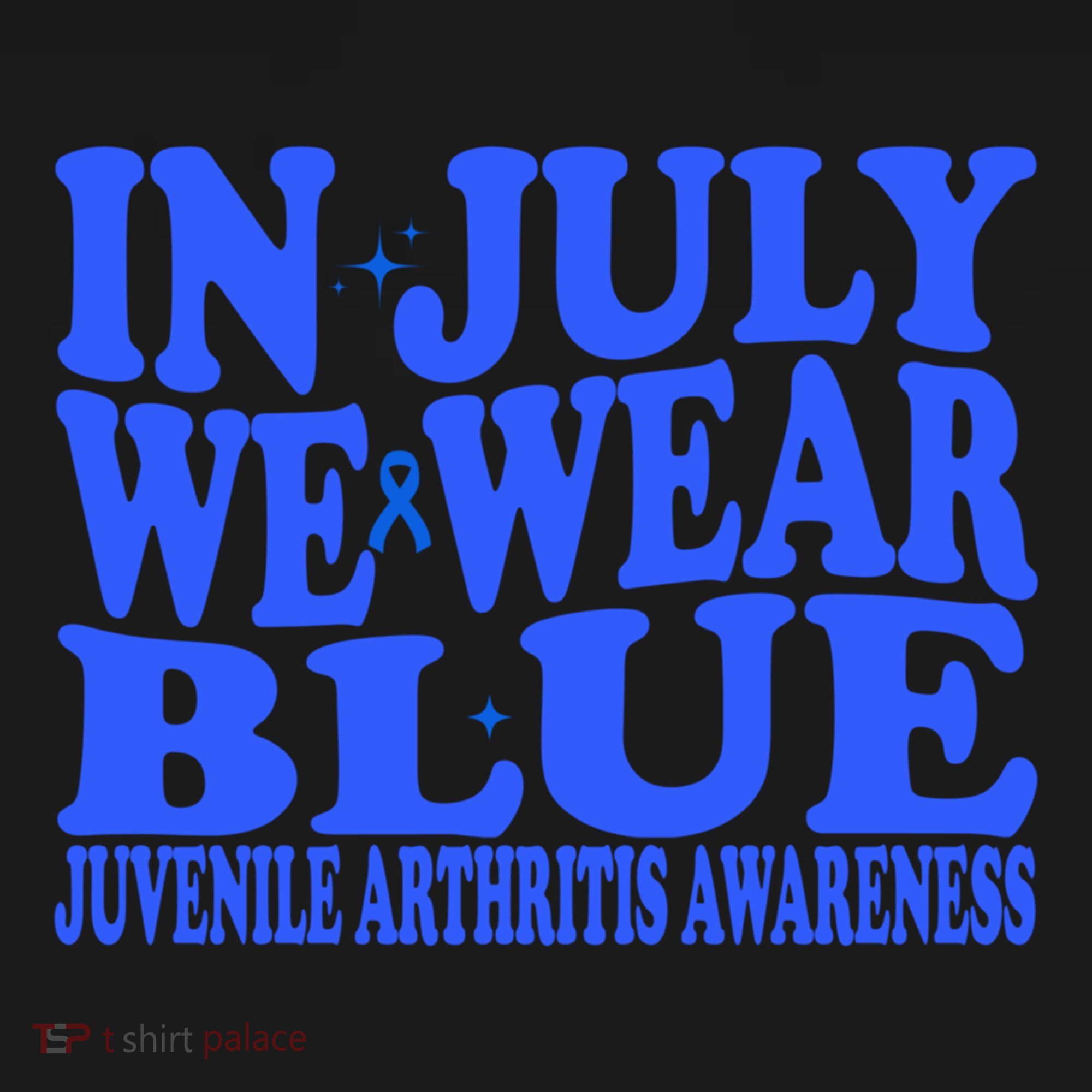 In July We Wear Blue Juvenile Arthritis Awareness Groovy Meaningful Gift Women's Hoodie