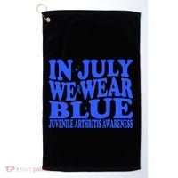 In July We Wear Blue Juvenile Arthritis Awareness Groovy Meaningful Gift Golf Towel thumb 0