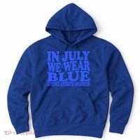 In July We Wear Blue Juvenile Arthritis Awareness Groovy Meaningful Gift Hoodie thumb 0