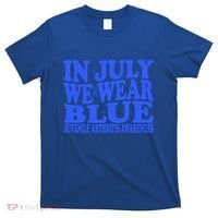 In July We Wear Blue Juvenile Arthritis Awareness Groovy Meaningful Gift T-Shirt thumb 0