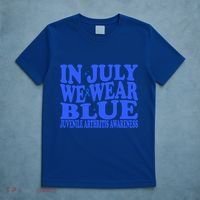 In July We Wear Blue Juvenile Arthritis Awareness Groovy Meaningful Gift T-Shirt thumb 5