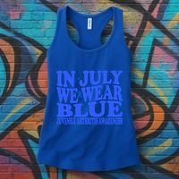 In July We Wear Blue Juvenile Arthritis Awareness Groovy Meaningful Gift Women's Tank Top thumb 3