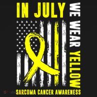 In July We Wear Yellow Sarcoma Cancer Awareness Us Flag Cute Gift Women's Hoodie thumb 2