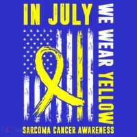 In July We Wear Yellow Sarcoma Cancer Awareness Us Flag Cute Gift Sweatshirt thumb 3