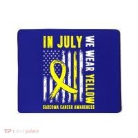 In July We Wear Yellow Sarcoma Cancer Awareness Us Flag Cute Gift Mousepad thumb 0