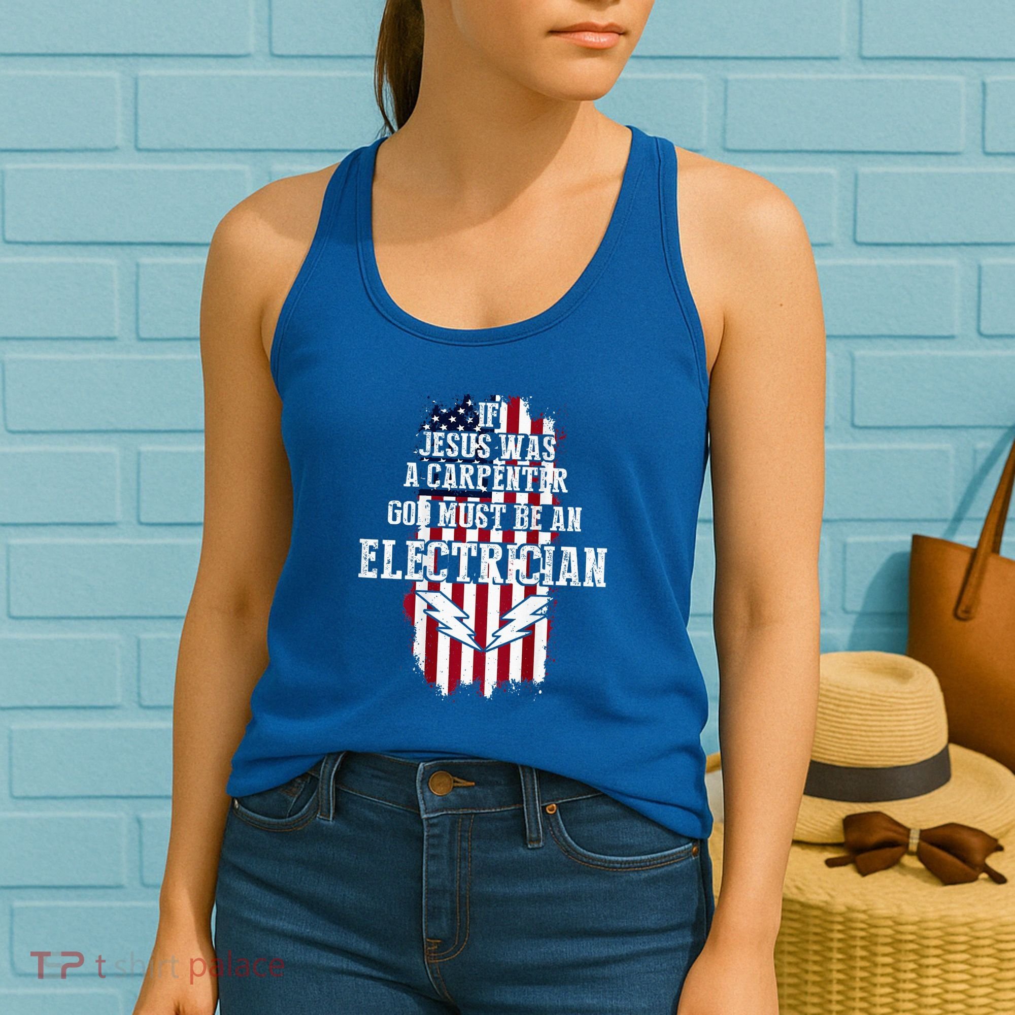 If Jesus Was A Carpenter God Must Be An Electrician Women's Tank Top