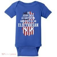 If Jesus Was A Carpenter God Must Be An Electrician Baby Bodysuit thumb 0