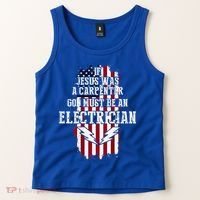If Jesus Was A Carpenter God Must Be An Electrician Tank Top thumb 2