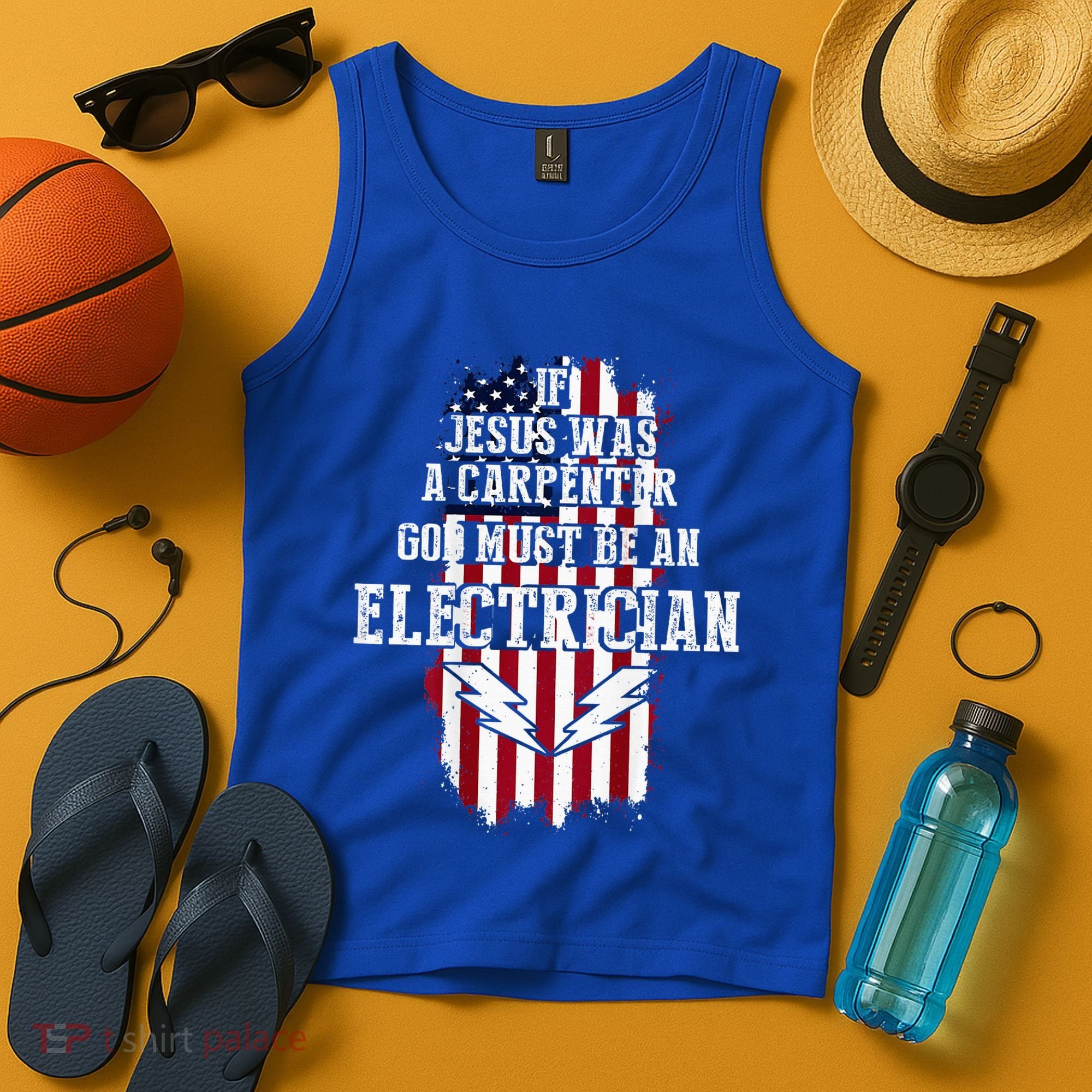 If Jesus Was A Carpenter God Must Be An Electrician Tank Top