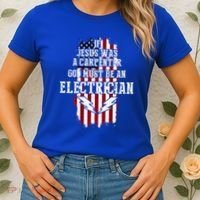 If Jesus Was A Carpenter God Must Be An Electrician Women's T-Shirt thumb 2