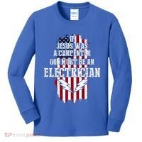 If Jesus Was A Carpenter God Must Be An Electrician Kids Long Sleeve Shirt thumb 0