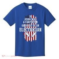 If Jesus Was A Carpenter God Must Be An Electrician Kids T-Shirt thumb 0