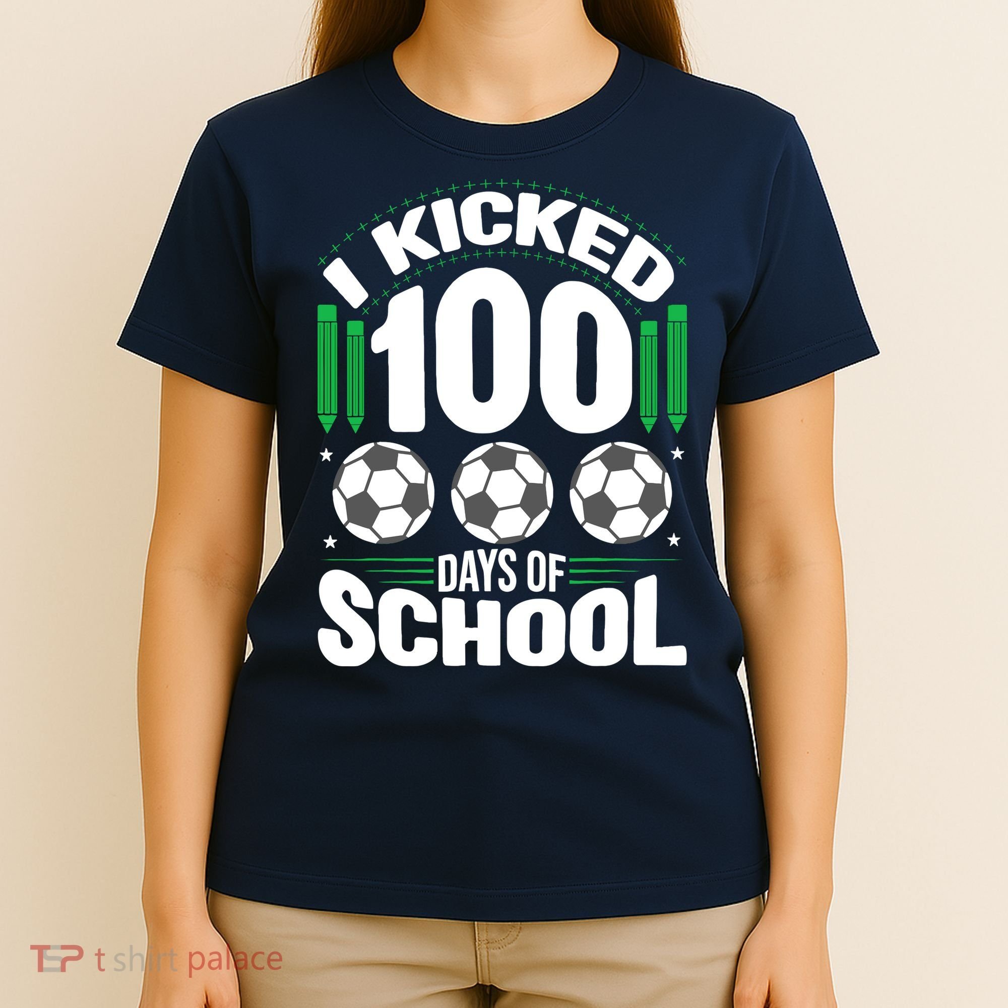 I Kicked 100 Days Of School Soccer Player Costume Boy T-Shirt