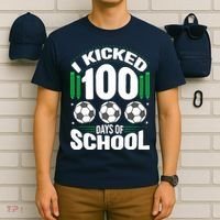I Kicked 100 Days Of School Soccer Player Costume Boy T-Shirt thumb 6