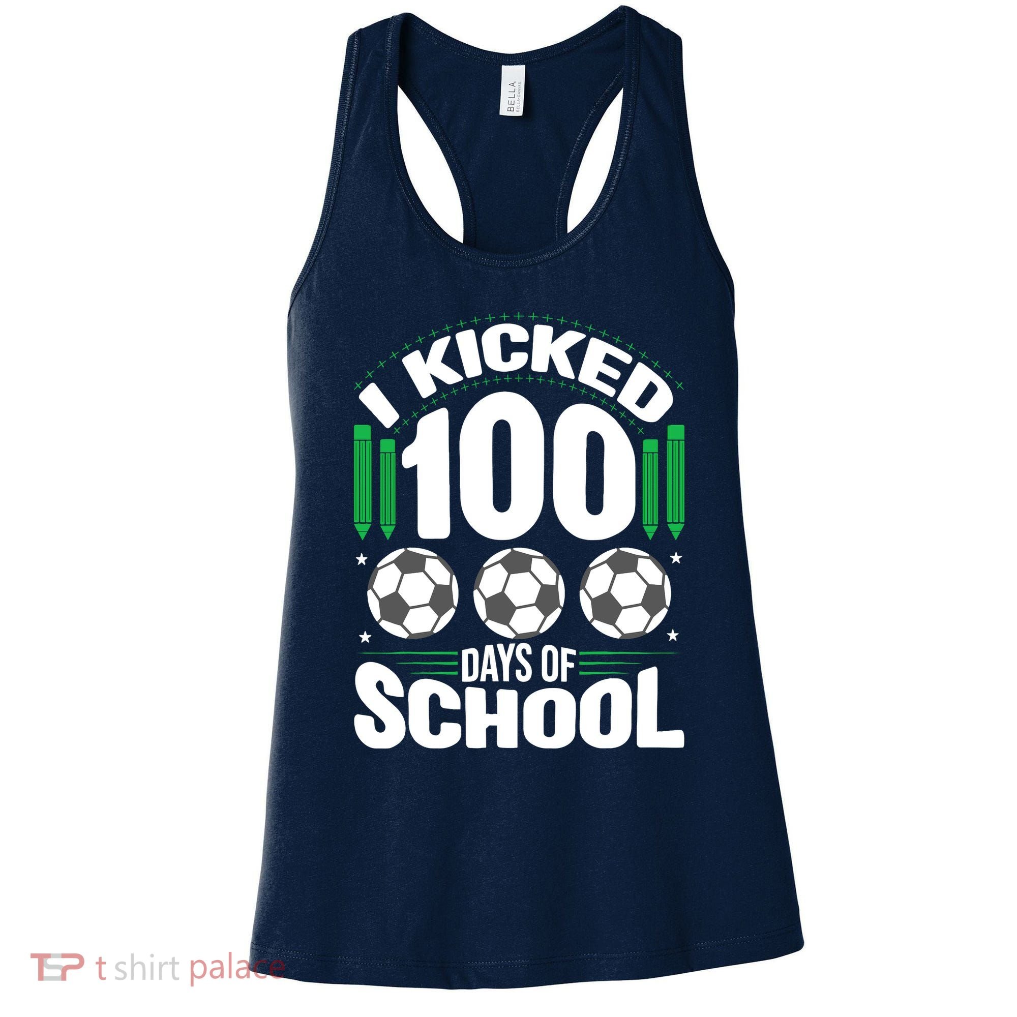 I Kicked 100 Days Of School Soccer Player Costume Boy Women's Tank Top