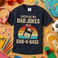 I Keep All My Dad Jokes In A Dad A Base Kids T-Shirt thumb 3