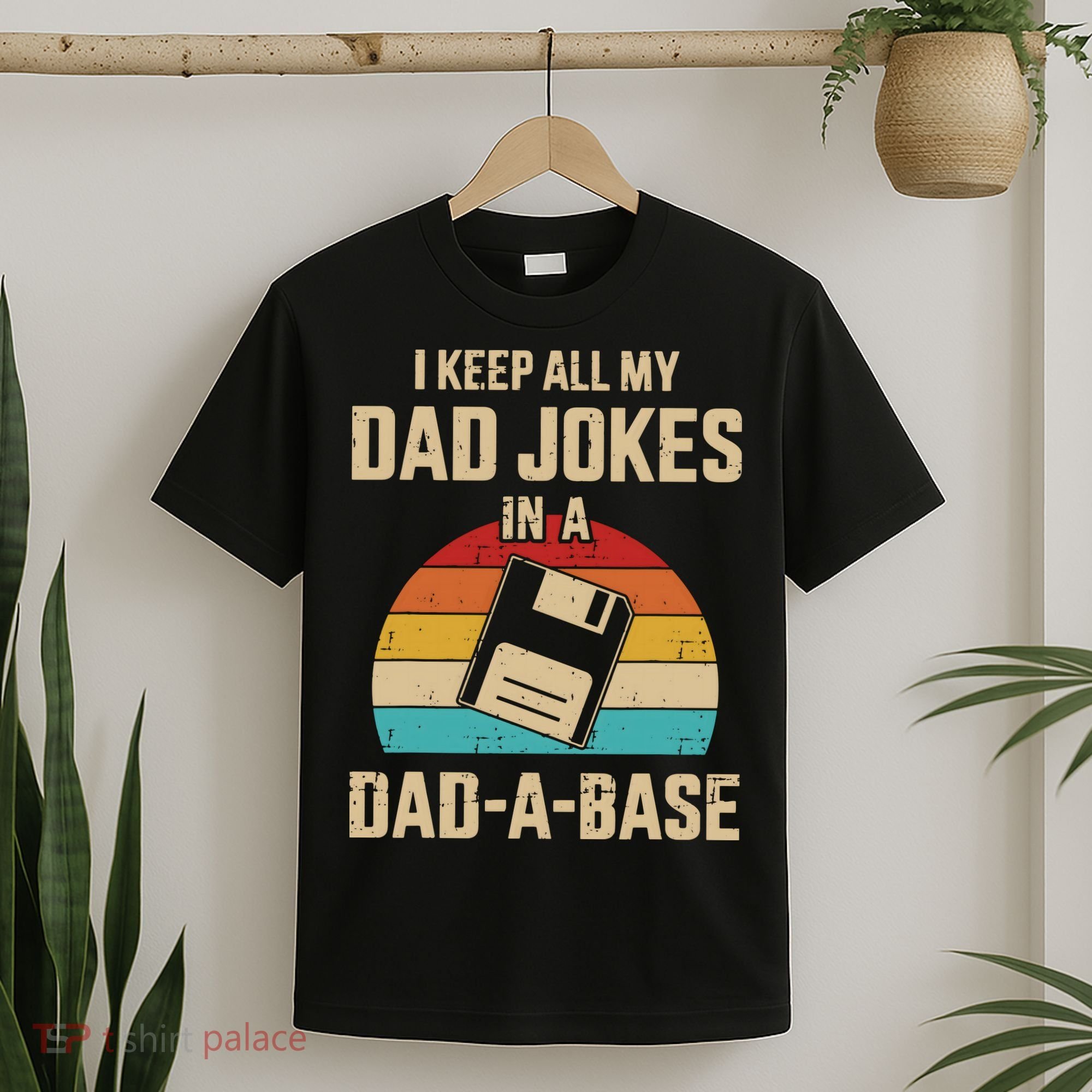 I Keep All My Dad Jokes In A DadABase Vintage Fathers Day T-Shirt