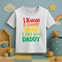 I Know A Super Hero I Call Him Daddy Toddler T-Shirt thumb 3