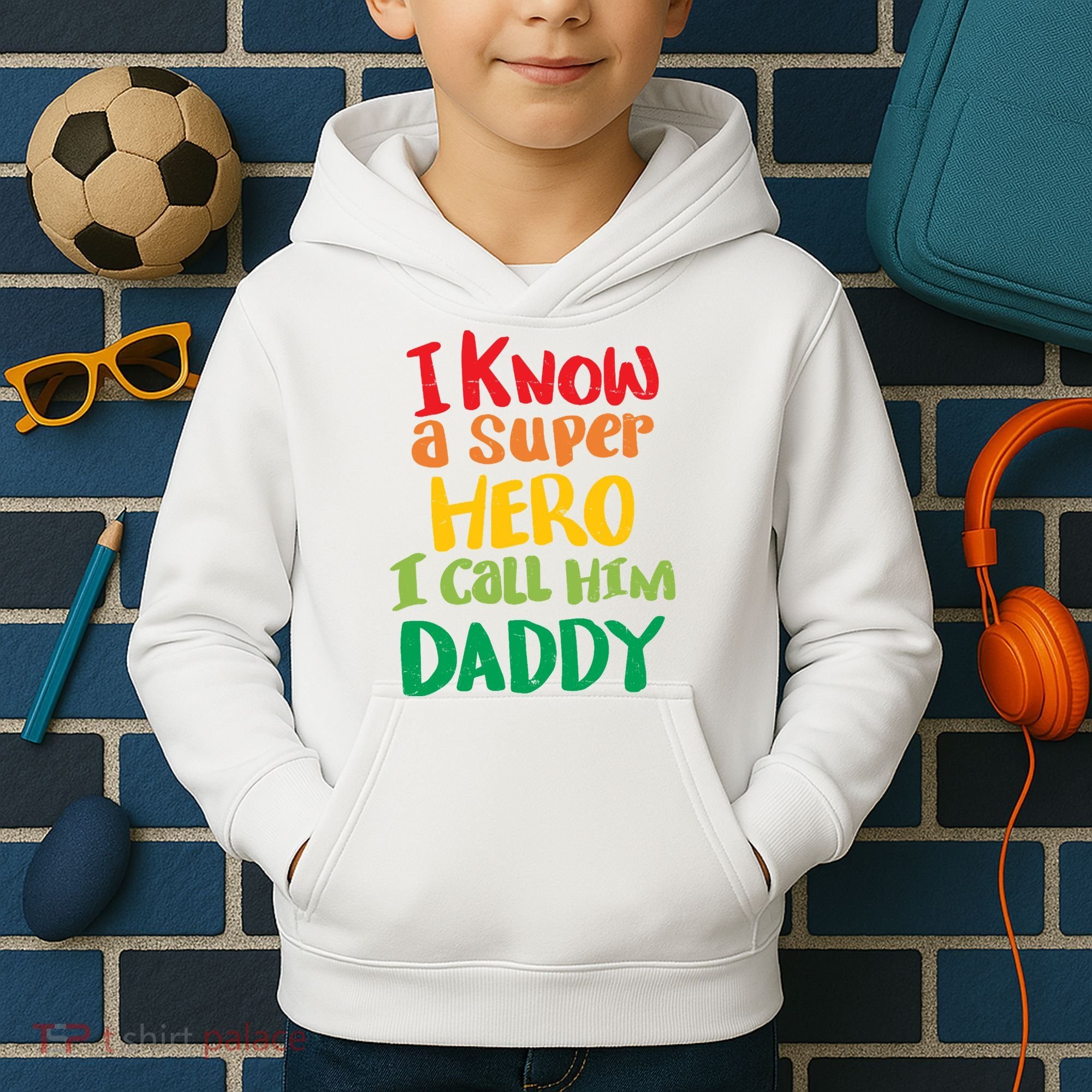 I Know A Super Hero I Call Him Daddy Kids Hoodie