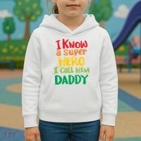 I Know A Super Hero I Call Him Daddy Kids Hoodie thumb 3