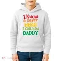 I Know A Super Hero I Call Him Daddy Kids Hoodie thumb 4