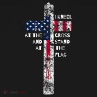 I Kneel At The Cross And Stand Patriotic Stand For The Flag Gift Women's Hoodie thumb 2