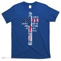 I Kneel At The Cross And Stand Patriotic Stand For The Flag Gift T-Shirt thumb 0