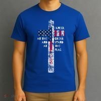 I Kneel At The Cross And Stand Patriotic Stand For The Flag Gift T-Shirt thumb 3