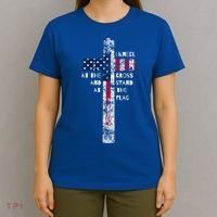 I Kneel At The Cross And Stand Patriotic Stand For The Flag Gift T-Shirt thumb 4