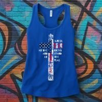 I Kneel At The Cross And Stand Patriotic Stand For The Flag Gift Women's Tank Top thumb 3