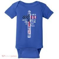 I Kneel At The Cross And Stand Patriotic Stand For The Flag Gift Baby Bodysuit thumb 0