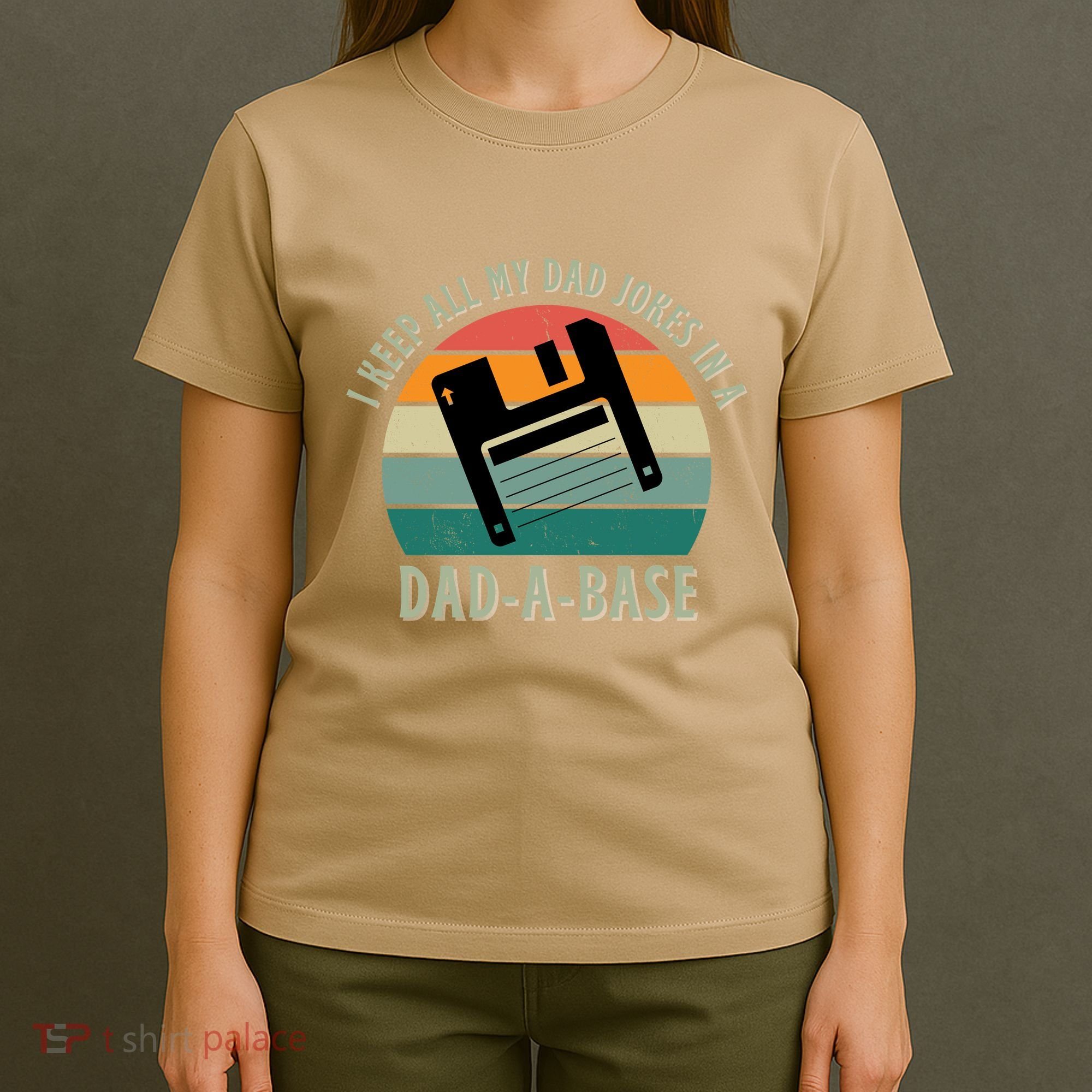 I Keep All My Dad Jokes In A DadABase Vintage Fathers Day T-Shirt