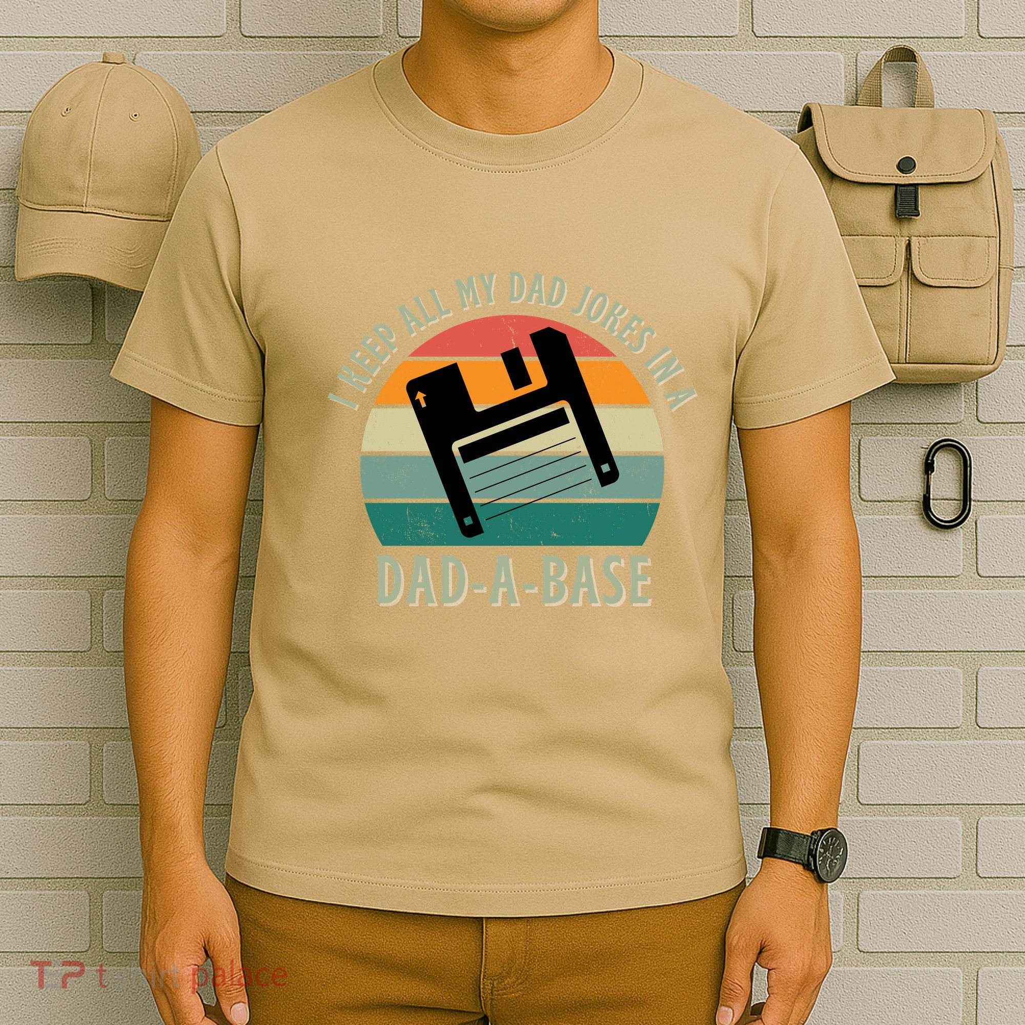 I Keep All My Dad Jokes In A DadABase Vintage Fathers Day T-Shirt