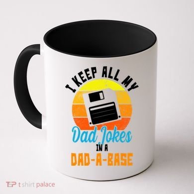 I Keep All My Dad Jokes In A Dad A Base Vintage Sunset Coffee Mug