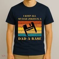 I Keep All My Dad Jokes In A DadABase Vintage Fathers Day Gift T-Shirt thumb 3