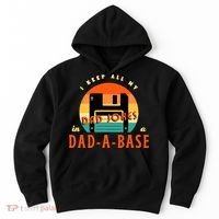 I Keep All My Dad Jokes In A DadABase Funny Retro Dad Joke Hoodie thumb 0