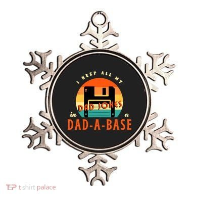 I Keep All My Dad Jokes In A DadABase Funny Retro Dad Joke Ornament