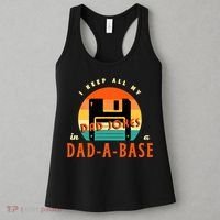 I Keep All My Dad Jokes In A DadABase Funny Retro Dad Joke Women's Tank Top thumb 3