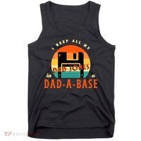 I Keep All My Dad Jokes In A DadABase Funny Retro Dad Joke Tank Top thumb 0