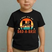 I Keep All My Dad Jokes In A DadABase Funny Retro Dad Joke Toddler T-Shirt thumb 2
