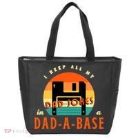 I Keep All My Dad Jokes In A DadABase Funny Retro Dad Joke Tote Bag thumb 0