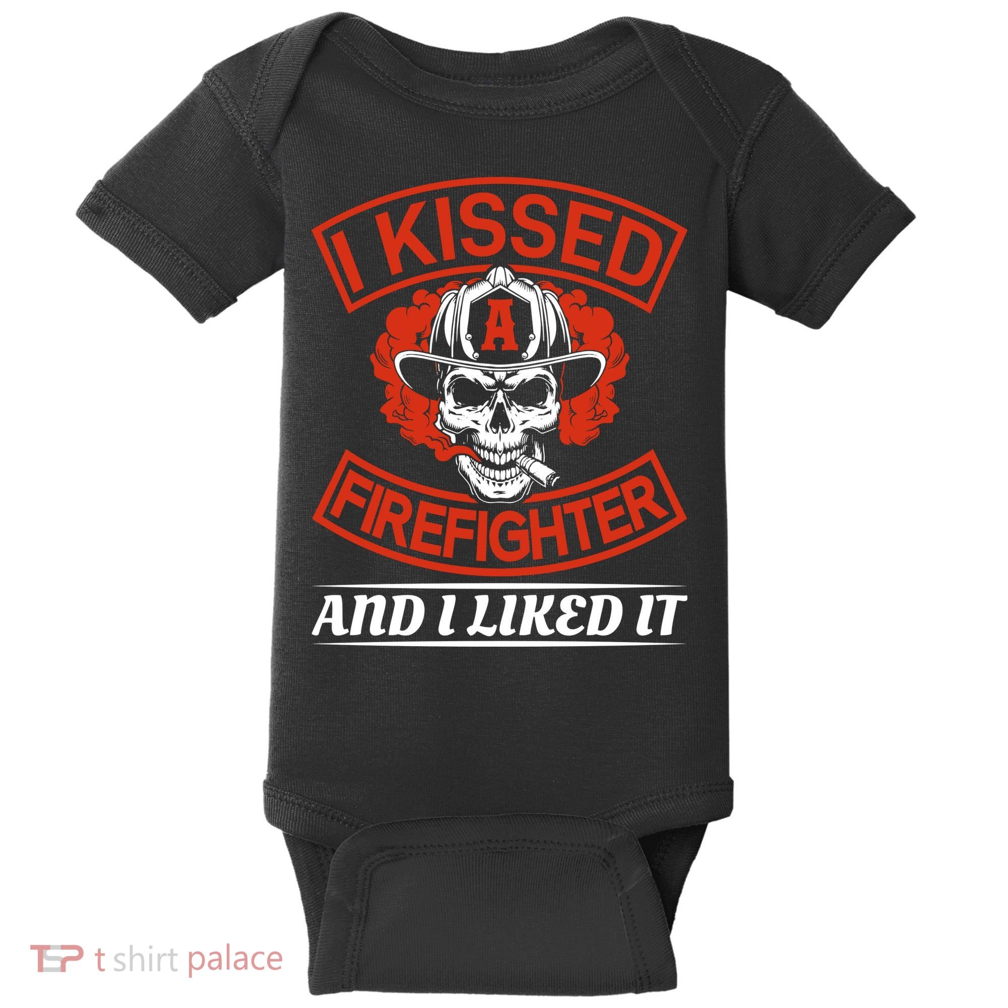 I Kissed A Firefighter And I Like It Baby Bodysuit