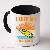 I Keep All My Dad Jokes In A Dad A Base Retro Sunset Coffee Mug thumb 0