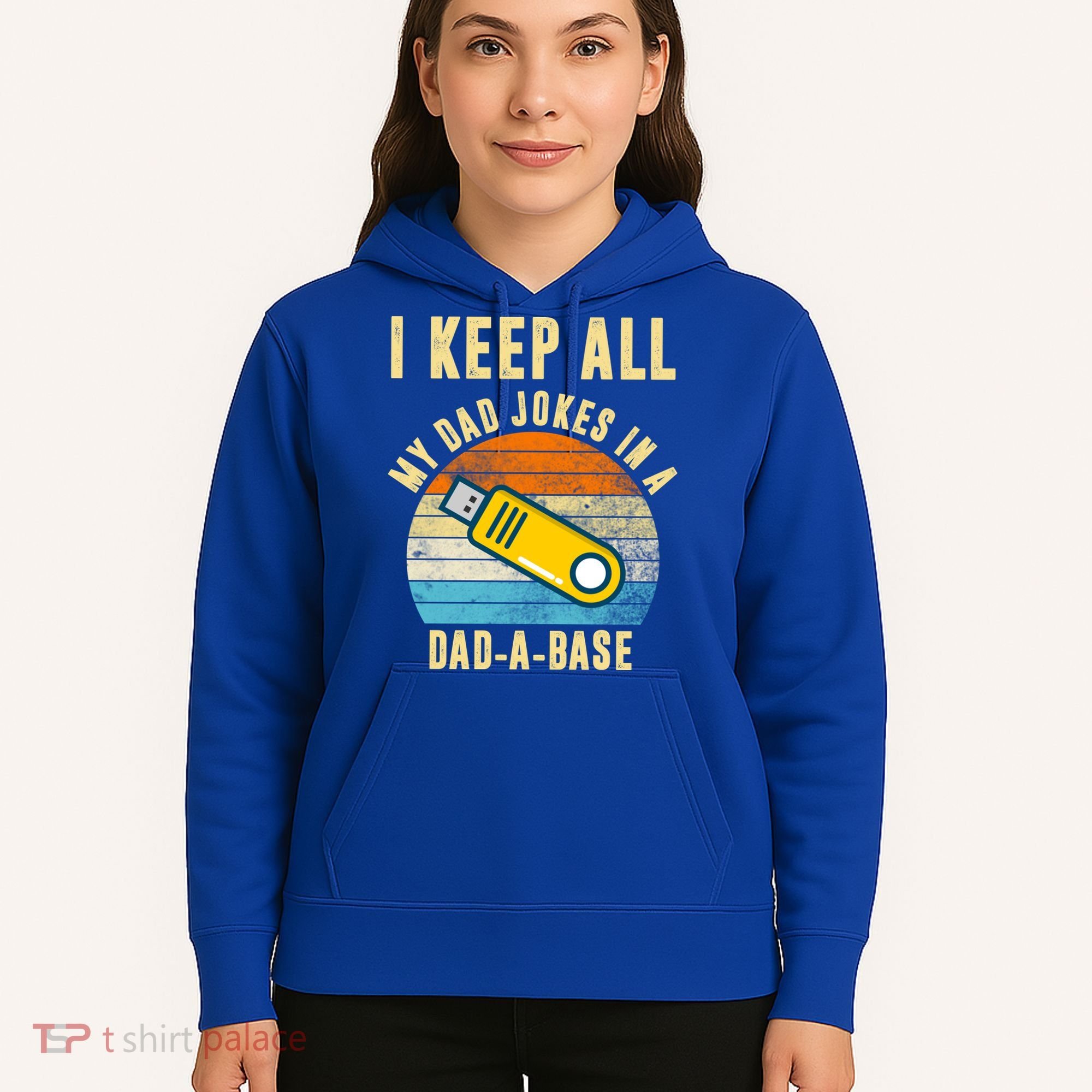 I Keep All My Dad Jokes In A Dad A Base Retro Sunset Hoodie