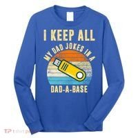 I Keep All My Dad Jokes In A Dad A Base Retro Sunset Long Sleeve Shirt thumb 0