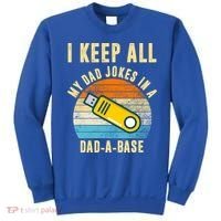 I Keep All My Dad Jokes In A Dad A Base Retro Sunset Sweatshirt thumb 0